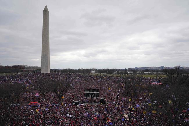 Crowds gather as US President Donald Trump speaks to supporters from The Ellipse near the White House. Picture: MANDEL NGAN / AFP