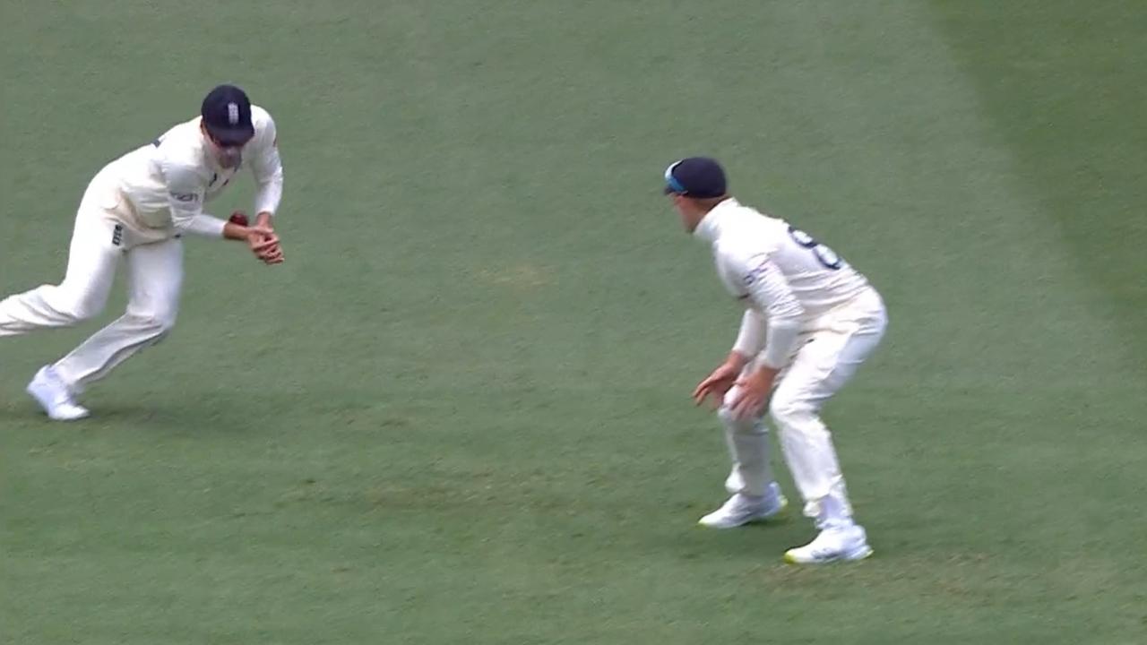 David Warner was put down by Rory Burns. Photo: Kayo.