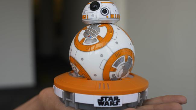 The toy version of BB-8 is about the size of a cricket ball.