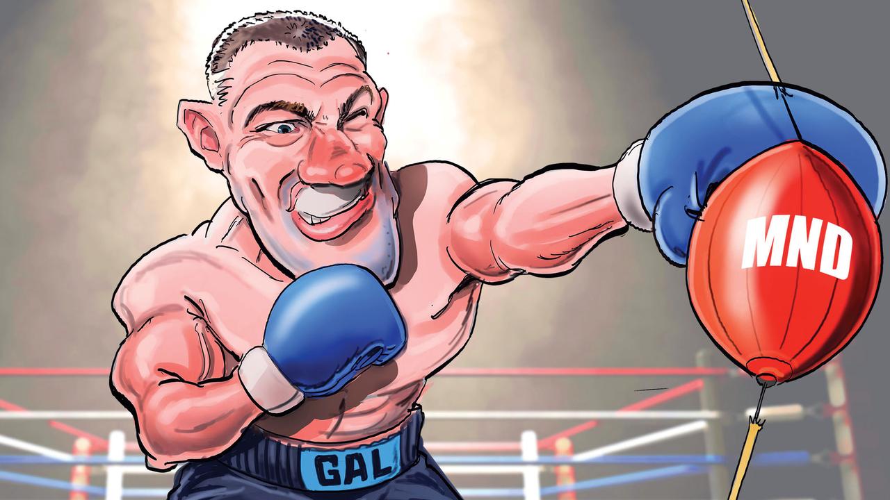 Paul Gallen has thrown his support behind close friend Con Ange in his battle with MND. Digital art: Boo Bailey