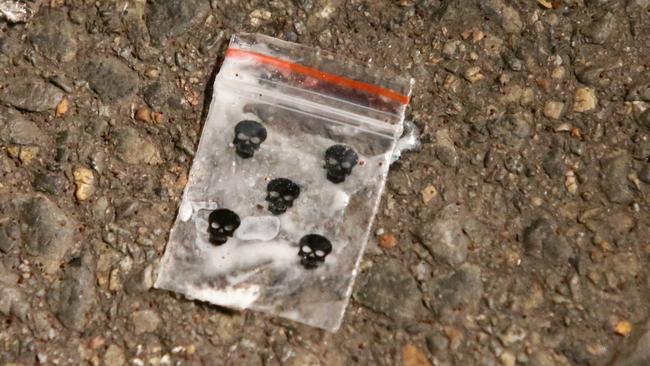 What appears to be drug paraphernalia seen on ground nearby. Picture: Bill Hearne