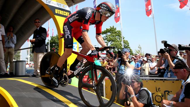 Sarah's Tour de France pictures of the week - Tour de France - Stage 1 - Time Trial. Utrecht. Australian BMC rider Rohan Dennis - on the start line - eventual winner of the stage and claimed the yellow jersey. Photo Sarah Reed