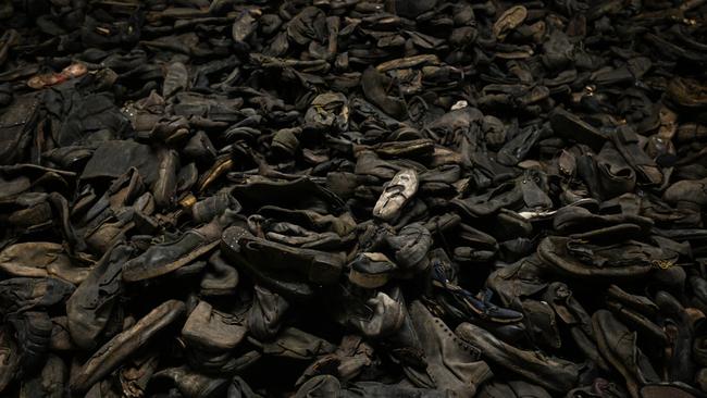 Victims’ shoes at the former Nazi German Auschwitz I Concentration Camp and extermination camp on January 16, 2025, in Oswiecim, Poland. Picture: Getty Images