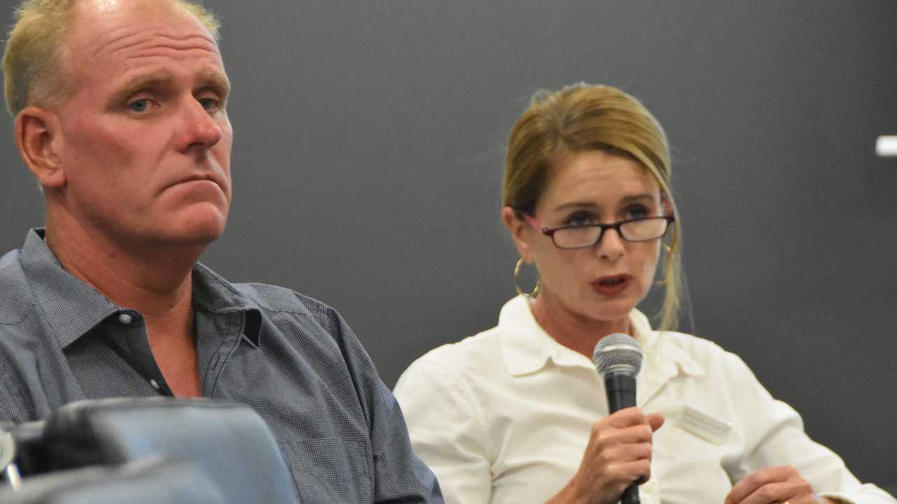 Division 8 candidates Jason O'Pray and Kathryn Hyman at Sunshine Coast Daily election forum. Picture: Stuart Cumming