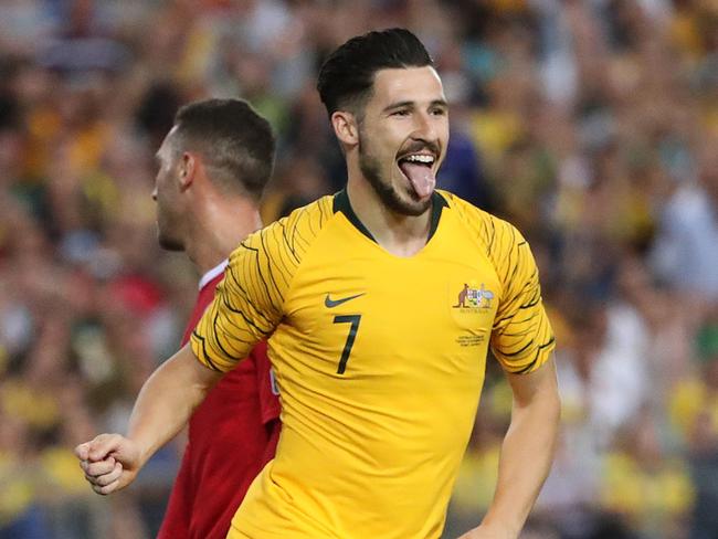 Mathew Leckie is the only player in the squad to boast more than six international goals. Picture: Brett Costello