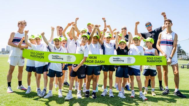 TSS students training for the Health and Wellbeing 4km Junior Dash as part of this year's Gold Coast Marathon. Picture: Supplied.