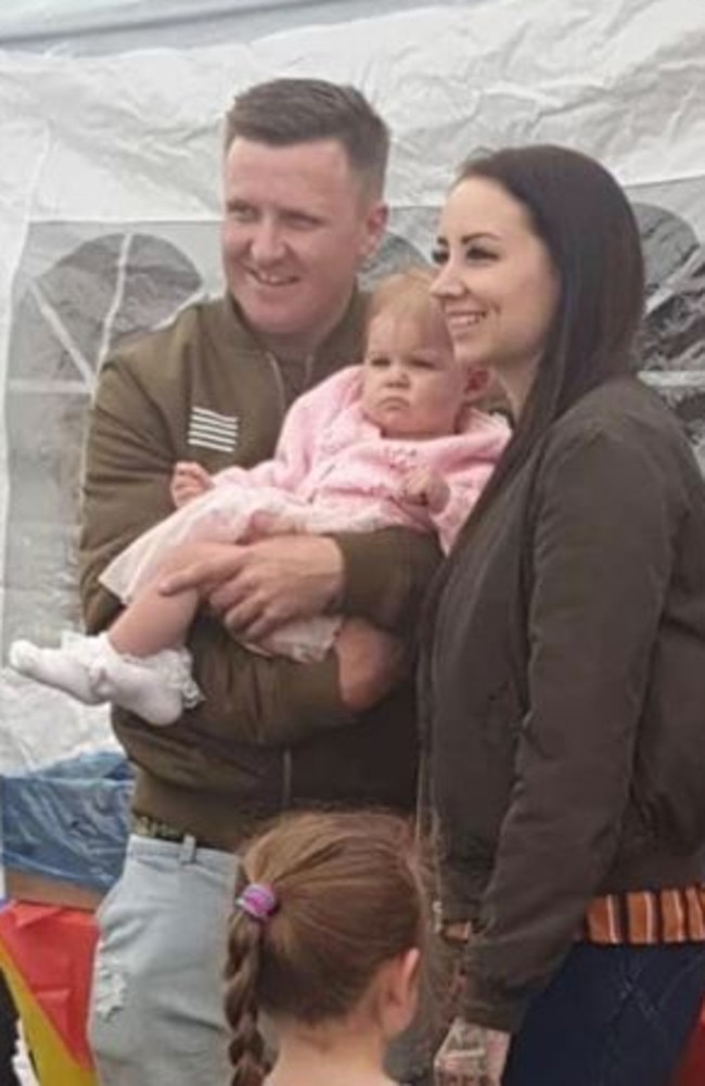 Kieran and Maggie with their daughter Murphy at her birthday. Picture: Supplied