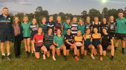 The South team taking part in the inaugural South v North Sunshine Coast schoolgirls rugby union match.