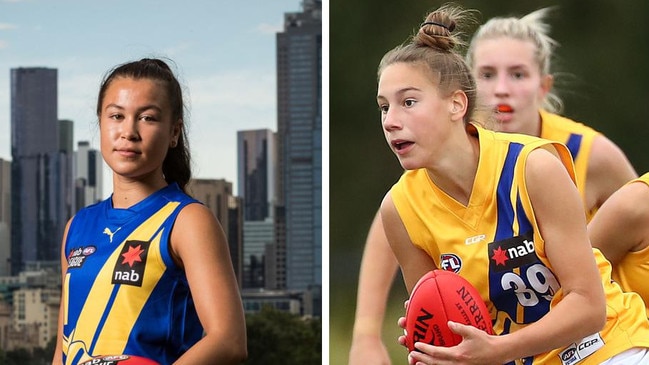 Charlotte Baskaran (left) and Montana Ham combined for 70 disposals. Pictures: AFL Photos.