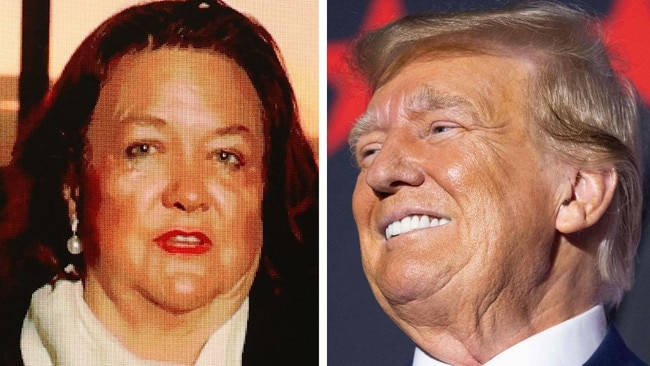 Mining magnate Gina Rinehart has simultaneously smashed a fellow Aussie billionaire while praising her “friend” Donald Trump.