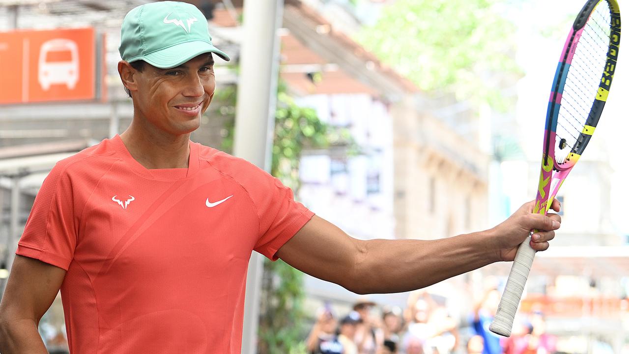 Tennis star Rafael Nadal in the Queen St Mall, which has hosted many famous faces. Picture: Lyndon Mechielsen/The Courier-Mail