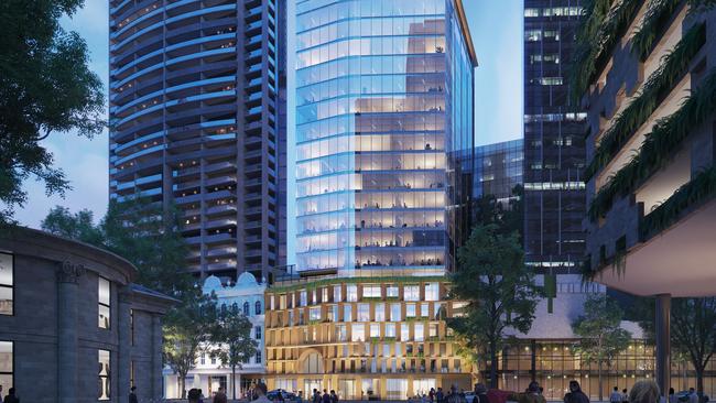 An artist's impression of the redeveloped 450 Queen St in the Brisbane CBD.