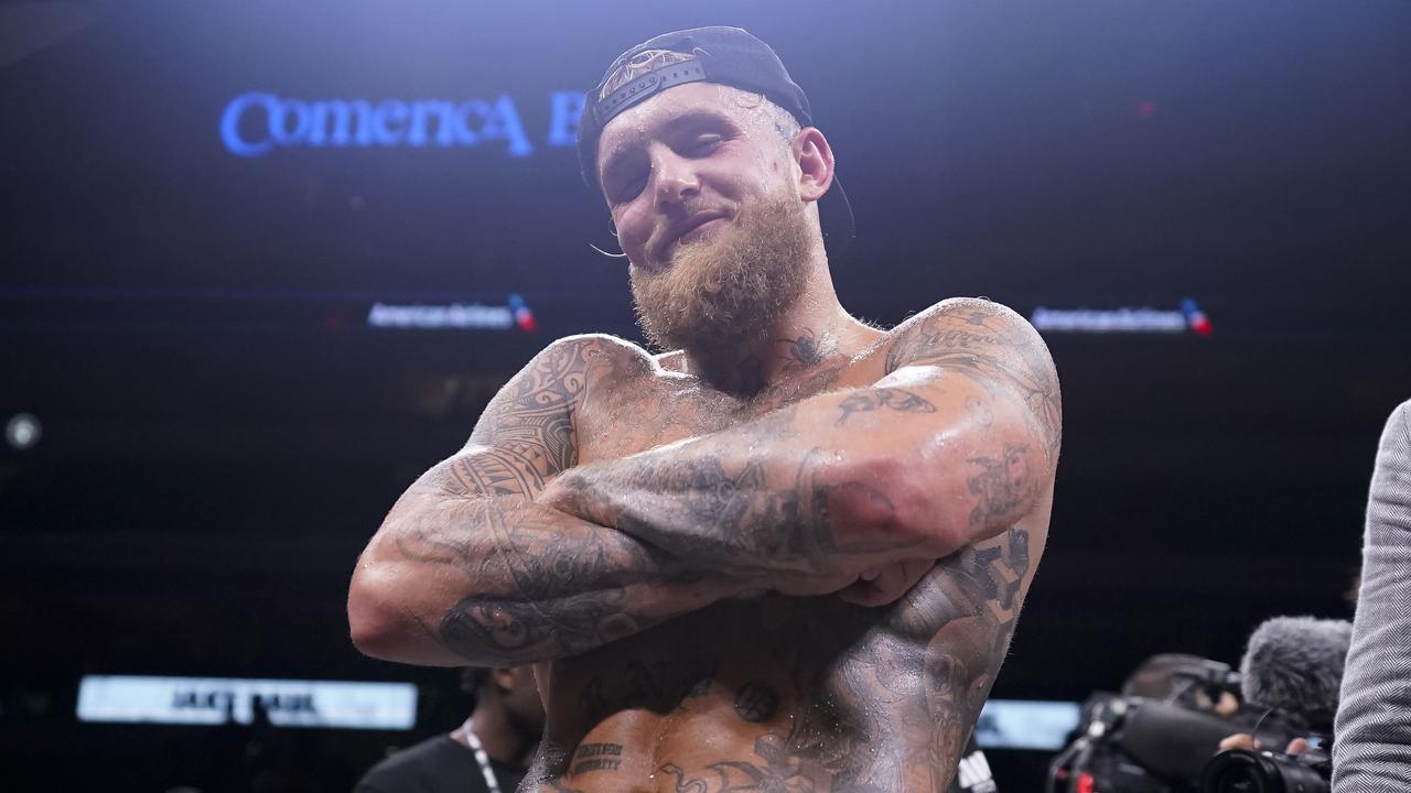 Jake Paul poses for a photo after defeating Nate Diaz. Picture: Getty Images