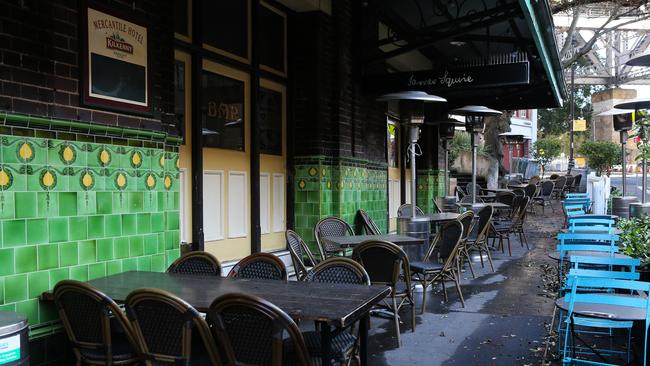 Many small businesses are based at Sydney’s historic Rocks neighbourhood, seen looking like a ghost town during the present Covid-19 lockdown in Sydney. Picture: NCA Newswire /Gaye Gerard