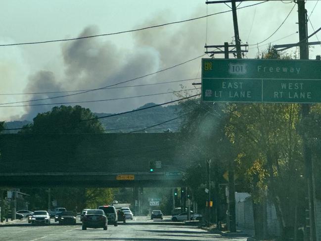 Looking towards the Palisades fire in Los Angeles. Picture: Laura Johansen