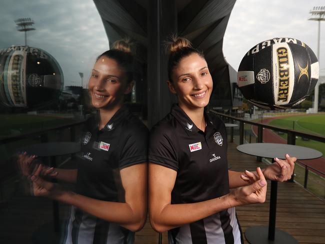 Kim Ravaillion lines up against Sunshine Coast Lightning at Melbourne Arena on Saturday.