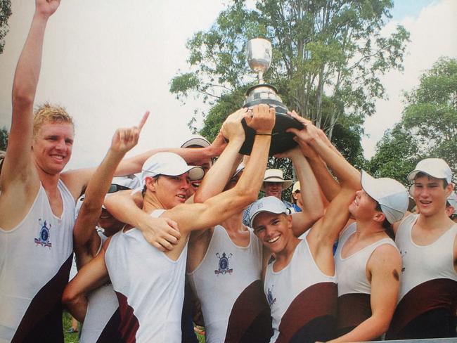 TSS’s 2006 First VIII after winning the head of the river. Picture supplied. 