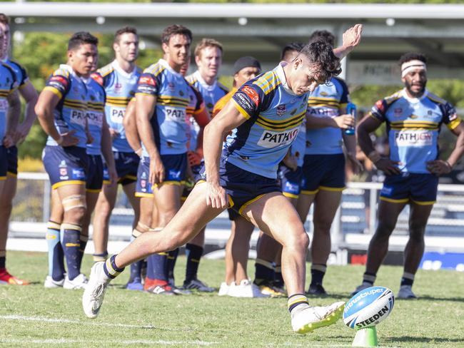 Norths league first Intrust Super Cup match of the season against Burleigh Bears. Sunday, March 10, 2019. Norths #5 Herbie Farnworth. (AAP Image/Renae Droop)