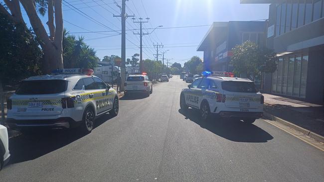 At least six police cars attended the scene. Picture: Aden Hill