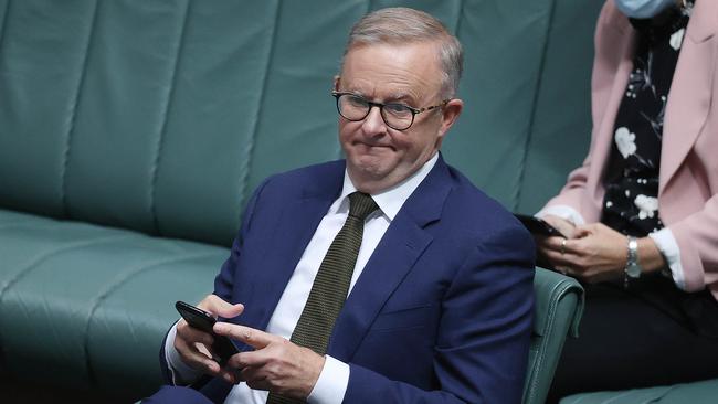 Rising tensions between the Prime Minister and Anthony Albanese erupted in question time. Picture: Gary Ramage