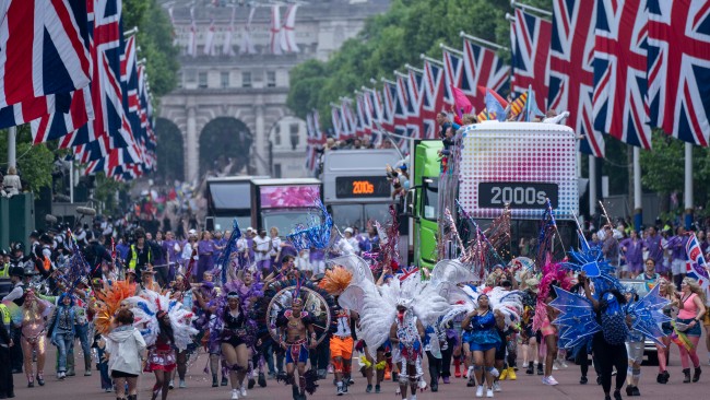 The parade highlighted how British culture has evolved and involved thousands of volunteers. Picture: Mark Cuthbert/UK Press via Getty Images