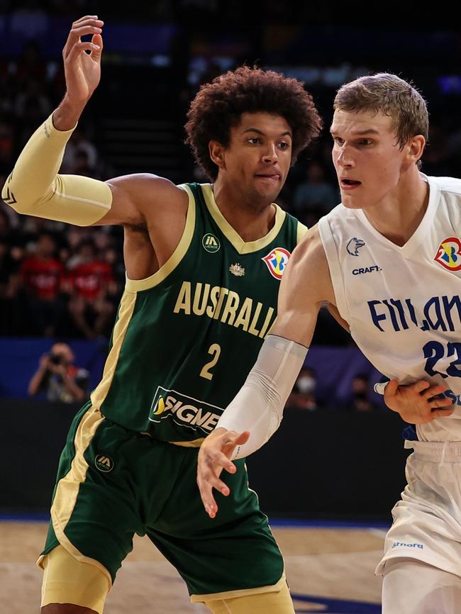 NBA man Matisse Thybulle struggled to have the same impact in Okinawa as he did during the Boomers’ bronze medal campaign. Picture: Getty Images