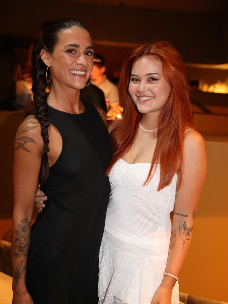 Alysia Sirignano and Jacquie Uemura at the Norte Restaurant launch at Mermaid Beach. Picture, Portia Large.