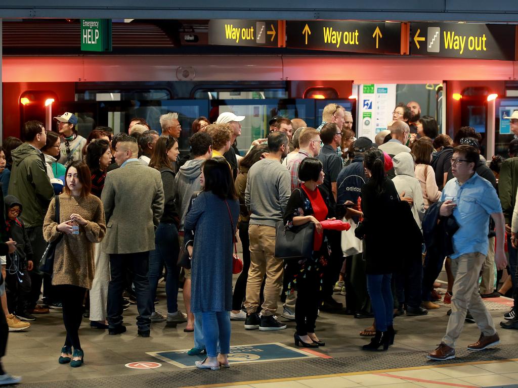 Avoid crowded trains and platforms when possible. Picture: Toby Zerna