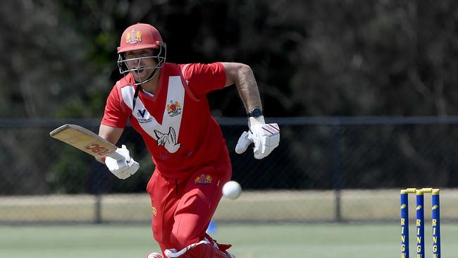 Casey South Melbourne skipper Michael Wallace has gone past 700 runs for the season. Picture: Andy Brownbill