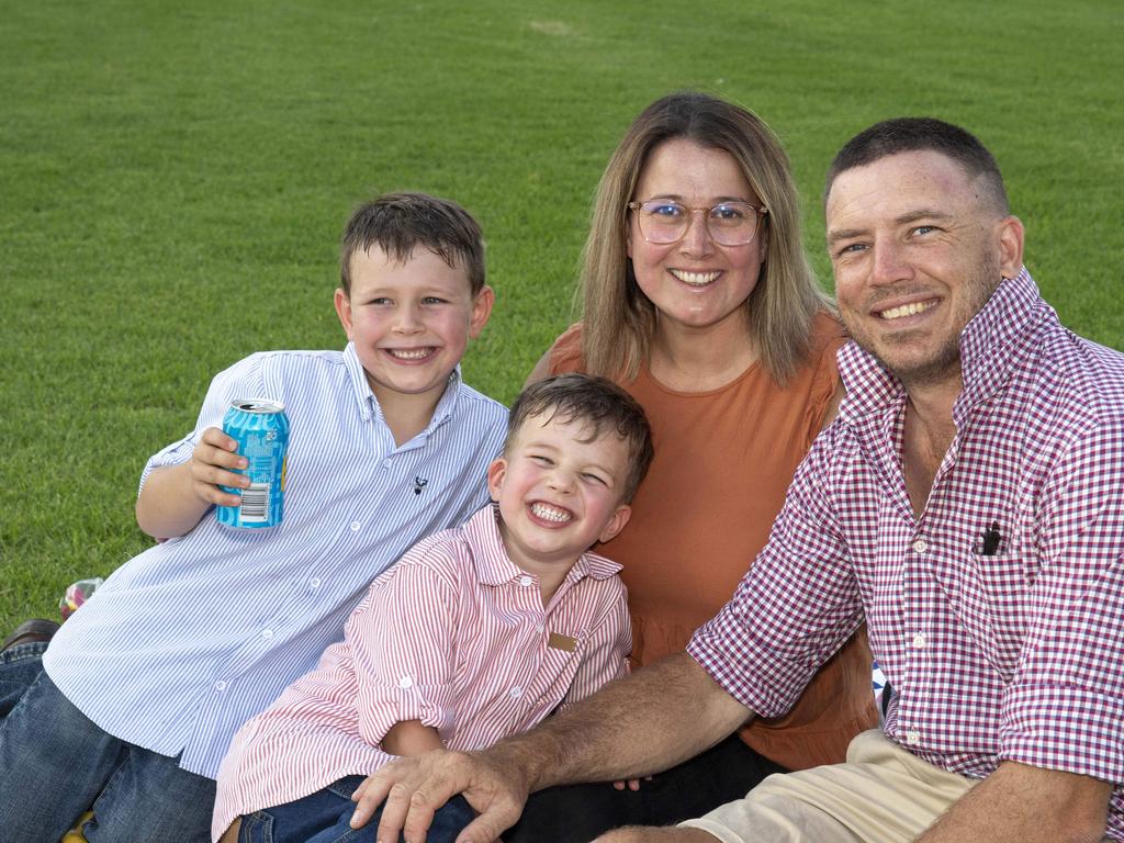 (From left) Logan, Jesse, Kelly and Kim Davey. Triple M Mayoral Carols by Candlelight. Sunday 8th December, 2024. Picture: Nev Madsen.