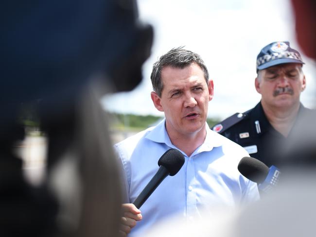 Chief Minister Michael Gunner and Superintendent Tony Fuller talk about new Nighthawk technology being trialled to help with pursuits.