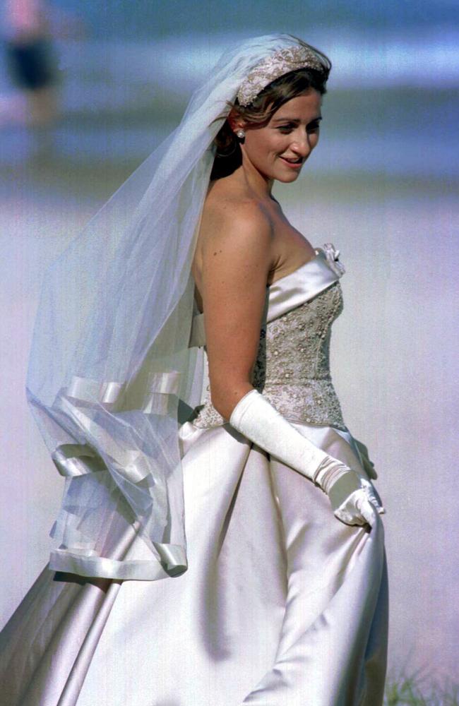 Hayley Lewis on her wedding day in Noosa in 1997.