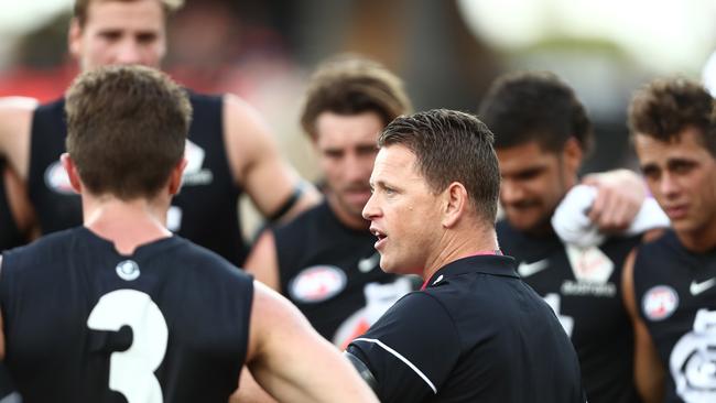 Brendon Bolton has come under fire after Carlton’s winless start. Picture: Chris Hyde/Getty Images. 