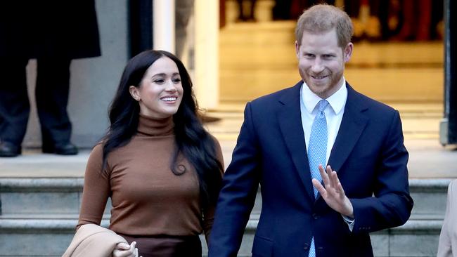 Meghan and Harry leave Canada House, London. Picture: Getty Images