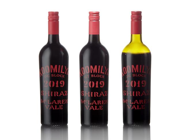 EMBARGO FOR TWAM 12 NOVEMBER 2022. FEE MAY APPLY.  2019 Koomilya DC Block McLaren Vale Shiraz. 2019 Koomilya GT Block McLaren Vale Shiraz. 2019 Koomilya JC Block McLaren Vale Shiraz.