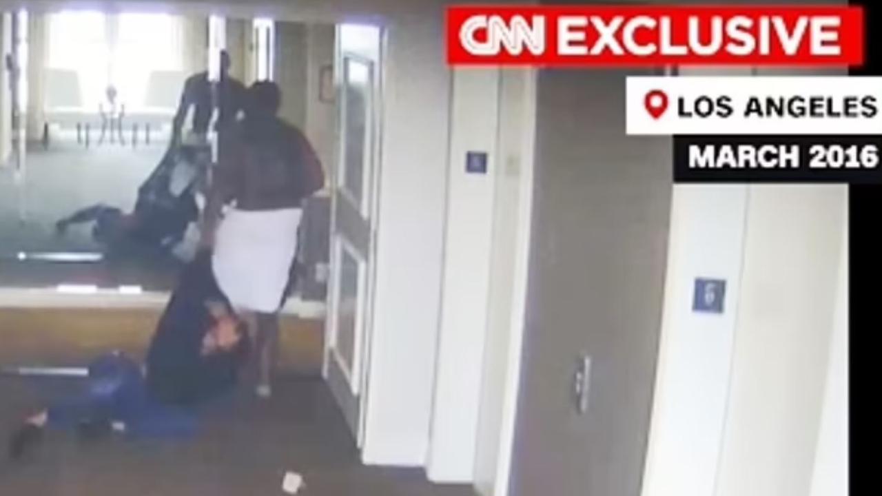 Music mogul Diddy was caught on camera assaulting ex Cassie Ventura at a hotel in LA. Picture: CNN EXCLUSIVE
