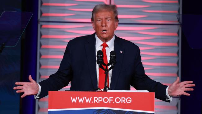 Donald Trump campaigns in Kissimmee, Florida, at the weekend. Picture: AFP