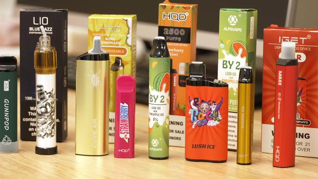 A study found 21 per cent of vape products – accessible to under-18s – illegally contain nicotine. Picture: NSW Government