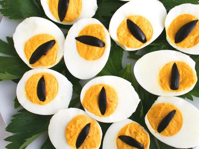 Cat-eye devilled eggs.