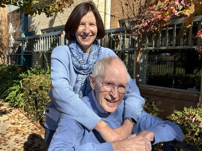 Reporter Sue Dunlevy, with her dad Maurice, 88.