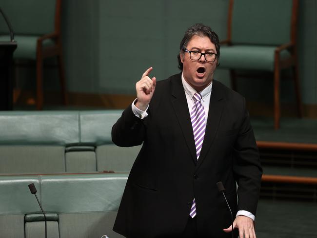 Dawson MP outspoken George Christensen this month made a speech about anti-Covid policies in Parliament House in Canberra. Picture: NCA NewsWire / Gary Ramage