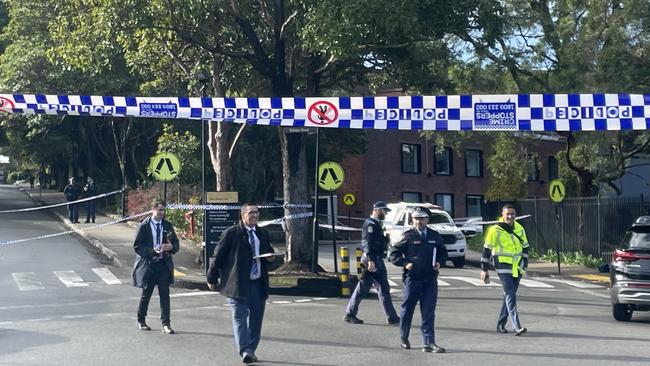 A teenager has been arrested after a 22 year old was stabbed at Sydney University this morning. Police have established a crime scene. Picture: Supplied