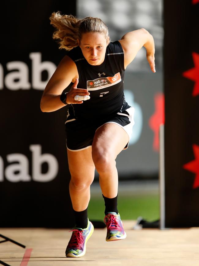 Nikki Gore in action during the AFLW Draft Combine at Marvel Stadium. Picture: Adam Trafford/AFL Media/Getty Images