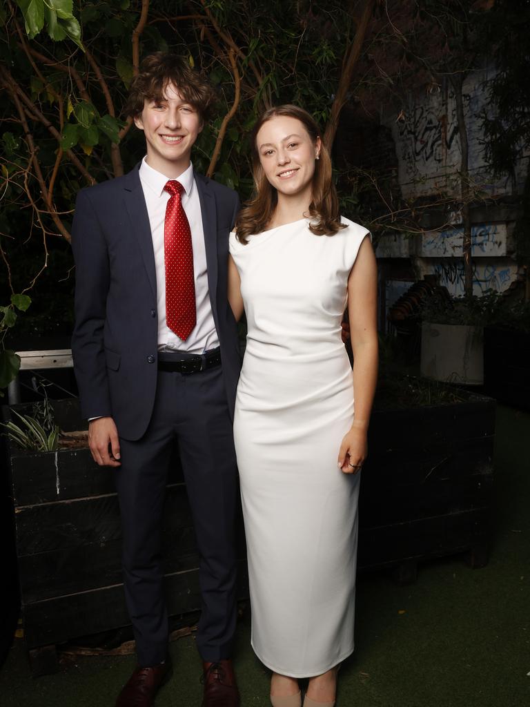 Reuben Cousins and Charlotte Curtrale. Fahan School leavers dinner 2024. Picture: Nikki Davis-Jones