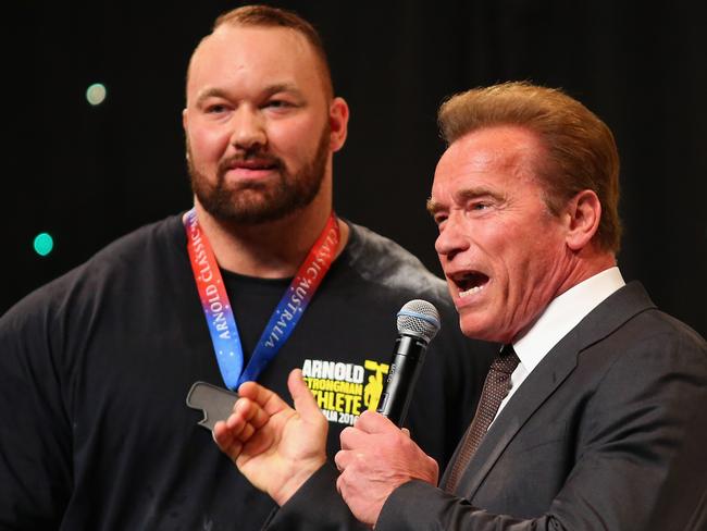 World’s strongest man and Arnold Schwarzenegger.