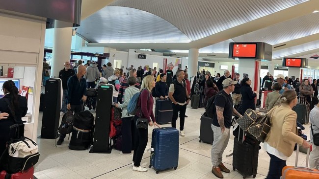 Mass cancellations and flight delays have seen travellers at one Australian airport waiting for hours. Perth Airport has had nine international and five domestic flights cancelled, with more predicted. It is understood this is due to a problem with the load pressure in the fuel lines. Picture: Supplied