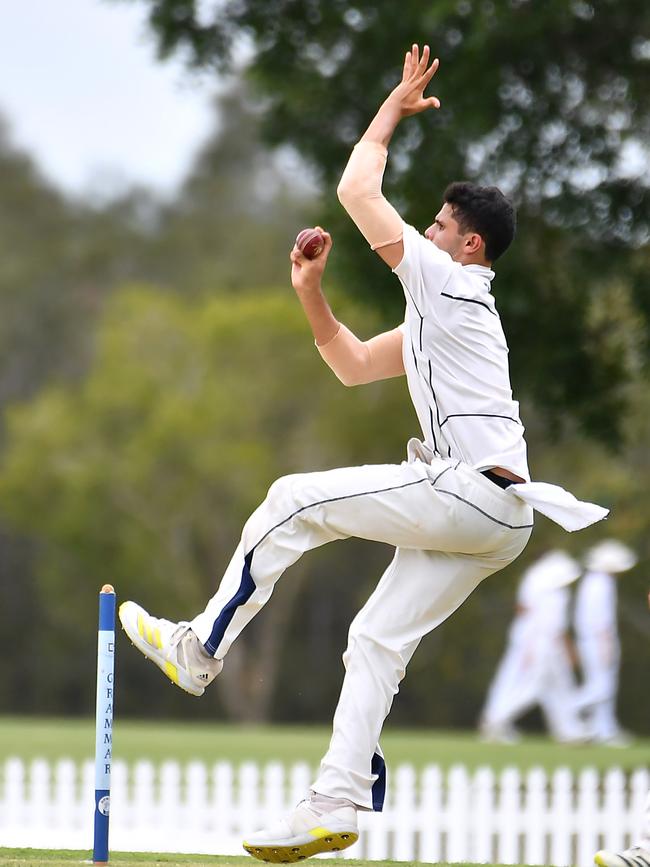 Brisbane Grammar’s Soham Sane tried hard. Picture, John Gass