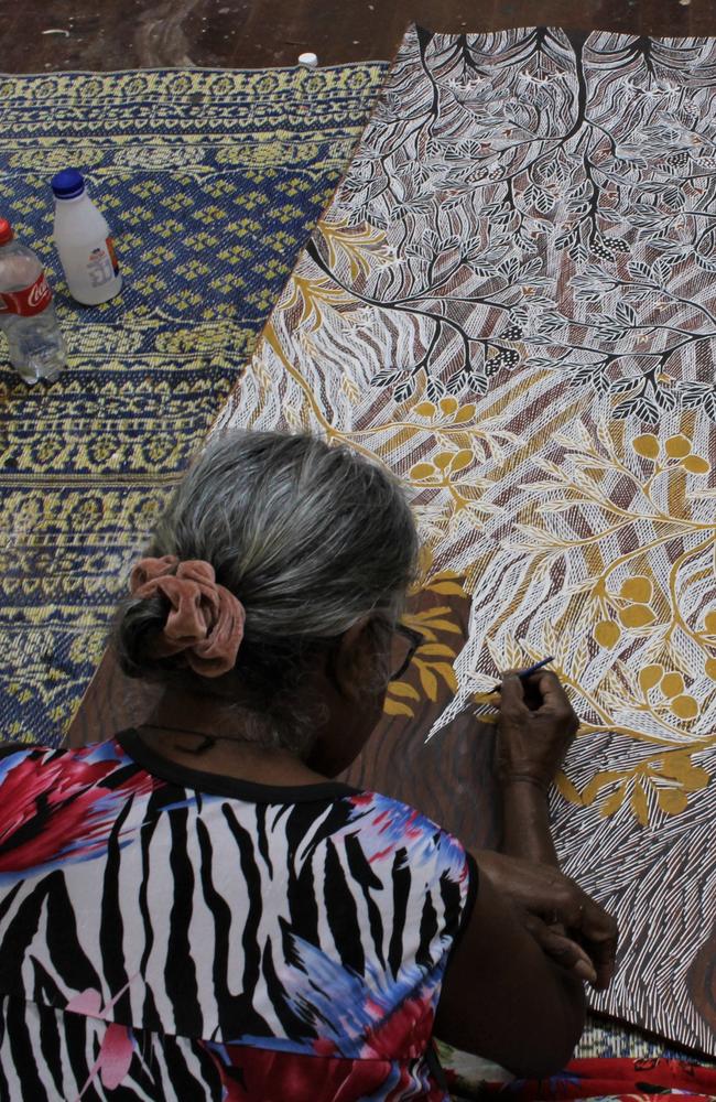 Yolngu artist Yalmakany Marawili says her community struggles with education and housing. Picture: Jason Walls