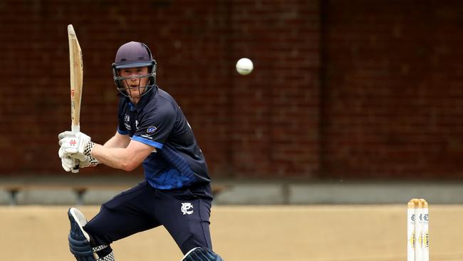 Prahran opener Nick Blaich plays a cut shot. Picture: Stuart Milligan