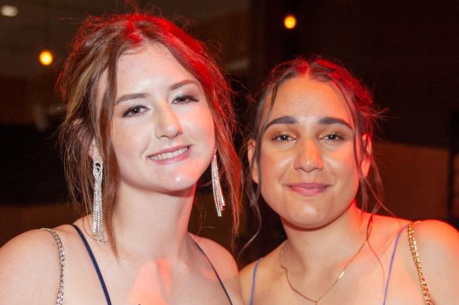 Trinity Vella and Eva Neilson at St Patrick's formal, July 30, 2022. Picture: Michaela Harlow